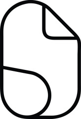 Poster - Abstract black and white line art icon representing a document or paper