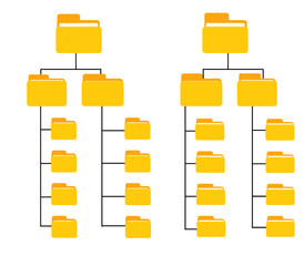 Poster - Folder hierarchy with document management system structure.