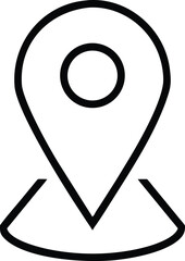 Poster - Simple black outline of a location pin marker icon on a white background