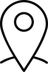 Poster - Simple black outline of a location pin icon on a white background
