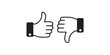 © Sumit - Print   Thumbs up and thumbs down. Flat style - stock vector.