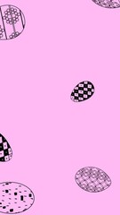 Poster - Animation of easter eggs over pink background