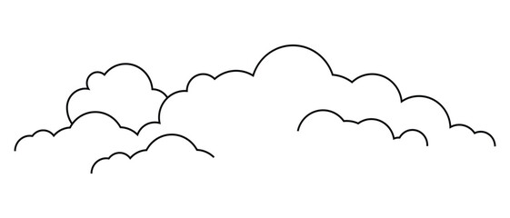 Poster - Clouds line art icon. cloud line shape, clouds outline. cloudy line simple graphic design. Vector illustration.