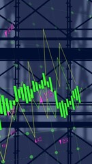 Poster - Animation of financial data processing over office building