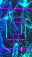 Poster - Animation of colorful shapes on black background