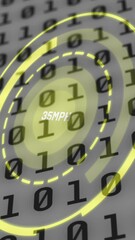 Poster - Animation of binary code over speedometer and grey background