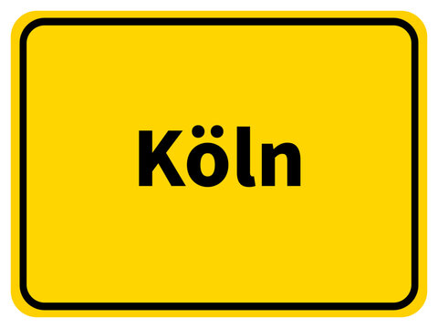 Illustration of a city entrance sign for the city of Köln (Cologne)