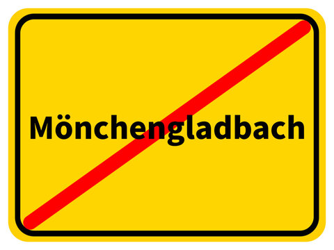 Illustration of a city exit sign for the city of Mönchengladbach
