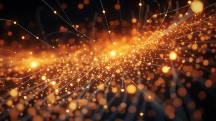 Aufkleber - Abstract of energy flow: A mesmerizing abstract visual, showcasing energy flowing through dynamic patterns, illuminated in warm hues, perfect for concepts of technological advancement.