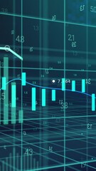  - Animation of graphs and processing data over grids on black background