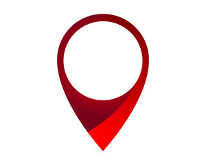 Poster - Elegant location pin with red gradient. Ideal for mapping applications, travel guides,  presentations. Represents destination, place  geographic info.