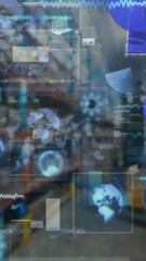Poster - Animation of data processing with scope scanning over warehouse