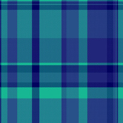 Aufkleber - Detailed pixelated plaid pattern with intersecting dark blue, teal,  lighter blue stripes. Useful for backgrounds, textiles,  retro designs with a structured feel.