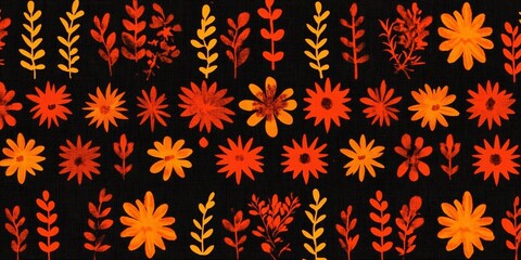 Poster - Vibrant Floral Fantasy Backdrop Featuring Abstract Botanical Elements, Colorful Petals and Foliage