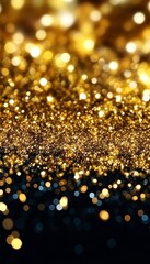 Poster - Elegant Opulent Texture Overlay with Golden Glitters and Captivating Abstract Visual Patterns