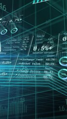 Poster - Animation of financial data processing over american dollar symbol