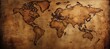 © Ilja - Vintage Antique World Map Illustration Featuring Distressed Globe and Historical Cartography Style