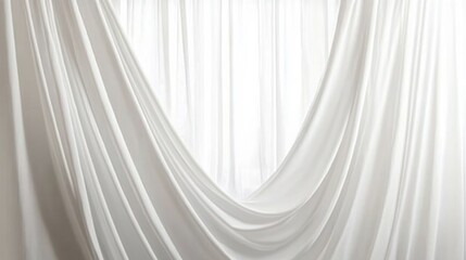 Poster - Elegant Abstract Design with Flowing Soft White Fabric and Dreamy Atmosphere for Interior Beauty