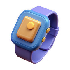 Aufkleber - Modern 3d rendered smartwatch with blue and purple strap isolated on transparent background