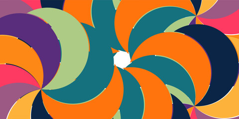 Wall Mural - abstract gradient art with overlapping vibrant circles and bold color textures