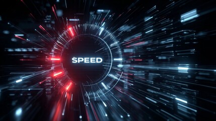 Poster - Futuristic Speedometer Concept Highlighting Fast Internet Speed for Modern Digital Infrastructures
