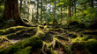 © Ashen - Ground-level view of wet forest floor moss-cover