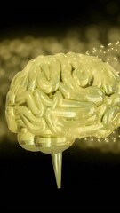 Poster - Animation of digital brain spinning over yellow spots
