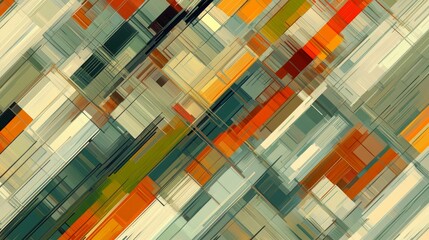 Poster - Colorful Modern Abstract Art with Diagonal Lines and Rectangular Patterns in Dynamic Design