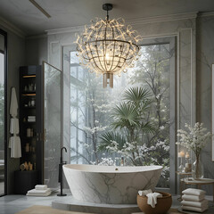 Poster - A luxurious bathroom fixture with a sleek, modern design, showcasing elegant finishes, clean lines.