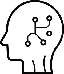 Fototapete - Outline of a human head profile with a circuit board pattern inside