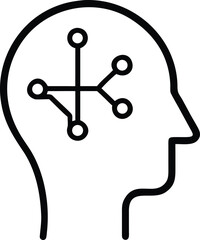 Poster - Stylized human head profile with interconnected nodes representing artificial intelligence
