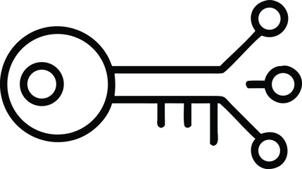 Poster - Abstract digital key icon representing access to technology and information networks