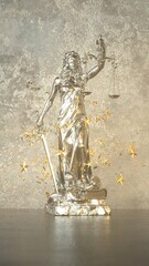 Sticker - 3D illustration - Lady Justice Statue Stardust.