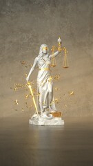 Sticker - 3D illustration - Lady Justice Statue Stardust.