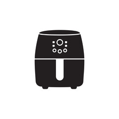 Fototapete - Air fryer Icon in black filled and line. on white background