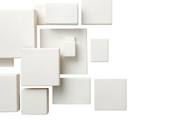Fototapete - White square blocks are arranged in a pile isolated on transparent background
