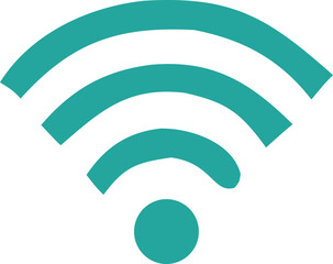 Aufkleber - A clean and modern teal wi fi signal icon representing wireless internet connectivity and network access on a white background