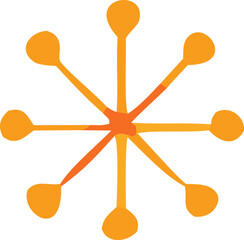 Poster - Abstract mid century modern starburst design with orange and yellow hues and textured elements