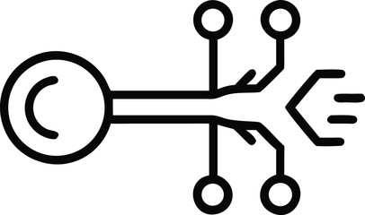 Poster - Abstract network diagram with nodes and branching connections representing data flow