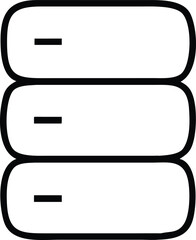 Poster - Simple black and white icon representing stacked data servers or storage units