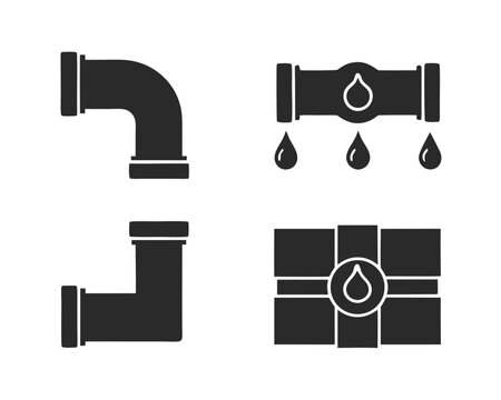 Leaking Pipe icon silhouette vector illustration