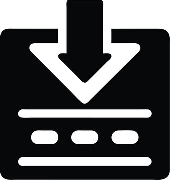 Download icon illustration black and white
