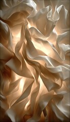 Poster - Serene Textures and Smooth Curved Structures Flowing with Golden Elegance in Minimal Design