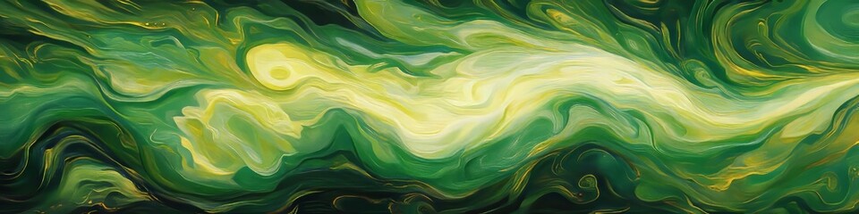 Poster - Emerald Flows Dynamic Chartreuse Tones Showcasing Energetic Movement in Modern Abstract Style