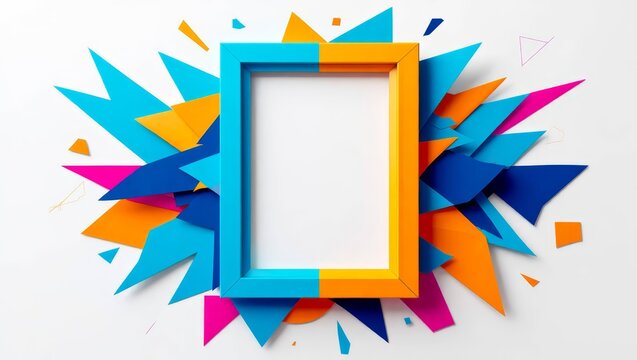 Colorful fish frame illustration for your text and design.