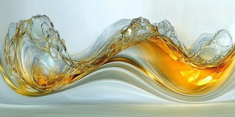 Poster - Elegant and Fluid Abstract Waves in a Luxurious Gradient, Perfect for Modern Design Backgrounds