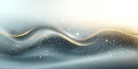 Poster - Elegant Abstract Background with Gentle Wave Movement and Gold Lines Creating a Luxurious Aura