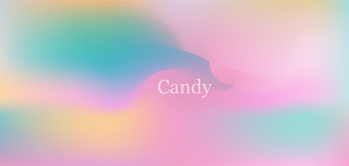 Wall Mural - Delicate vector pastel pink, teal and yellow colors mesh gradient background. Abstract soft colorful muted green and candy coral liquid wavy backdrop for ui design, banner, aesthetic summer poster