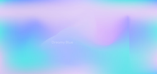 Wall Mural - Bright soft dreamy vector lilac violet and cyan blue mesh gradient background. Abstract fuzz vibrant wavy mixed purple and turquoise backdrop for technology business banner design, calm dream concept