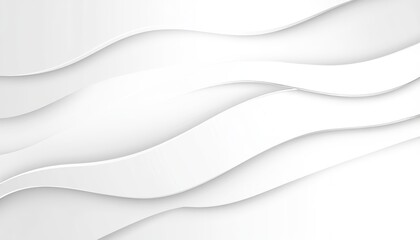 Poster - Elegant Minimalist White Curves Texture with Soft Waves Pattern for Sophisticated Background Design
